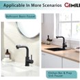 thumbnail image 6 of Modern Bar Sink Faucet for Kitchen Sink Single Handle with Pull Out Sprayer Hot and Cold Prep Sink Faucet Matte Black, 6 of 15