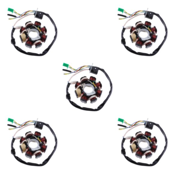 Wweixi 8 Pole Stator Magneto Ignition Coil Assembly for GY6 125 150cc Scooter ATV Enhanced Performance Upgrade Type1 5Set