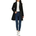 thumbnail image 2 of INSPIRE CHIC Women's Coats Single Breasted Long Outerwear Winter Trench Coat XS Black, 2 of 7