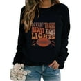 thumbnail image 1 of EQWLJWE Chandail en Molleton à Manches Longues pour Femmes, Imprimé Graphique de Rugby avec Lumières et Col Rond, Tenues de Jour de Match, Grande Taille, Halloween, 1 of 5
