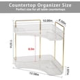thumbnail image 2 of 2-Tier Corner Bathroom Counter Organizer – Classic Storage Shelf for Makeup, Perfume & Toiletries, Space-Saving Countertop Tray Fits Bathroom, Dresser, Kitchen (Vintage Gold), 2 of 6