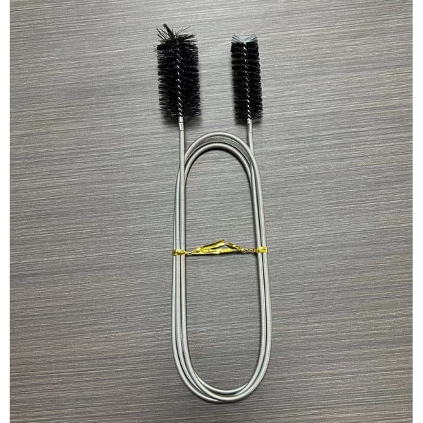 Cepillo de limpieza para desatascar desagües, cepillo desatascador de tuberías de fregadero grueso y flexible de 61 pulgadas, cabezales de acero inoxidable de doble extremo, para desagües de cocina,