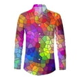 thumbnail image 4 of JLFKNG Summer Shirts For Men Long Sleeve Shirts For Men Colorful Carnival Style Printed Sequins Button Down Shirt Top Breatahble Slim Fit Comfy Summer Clothes, 4 of 5