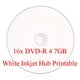 100 Pack Smartbuy 16X DVD-R 4.7GB 120Min White Inkjet Hub Printable ...