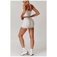 thumbnail image 4 of PISONIC Women 2 Pieces Workout Sets Tank Tops and High Waist Booty Lifting Shorts Gym Sets, 4 of 4