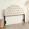 thumbnail image 6 of ZimtownTufted Velvet Upholstered Headboard Channel, Queen Size Bed Adjusted Height 46-56 inch, Cream, 6 of 15