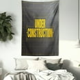 thumbnail image 3 of Architecture Tapestry, Under Construction Lettering Warning Sign on a Greyscale Background, Wall Hanging for Bedroom Living Room Dorm Decor, 40W X 60L Inches, Dark Grey and Yellow, by Ambesonne, 3 of 5