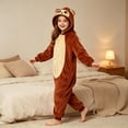 thumbnail image 5 of Otqutp Kids Hooded Jumpsuit Monkey Plush Button Down Bodysuits Long Sleeve Onesie Toddler Fuzzy Warm Outfit Fall Halloween Clothes, 5 of 6