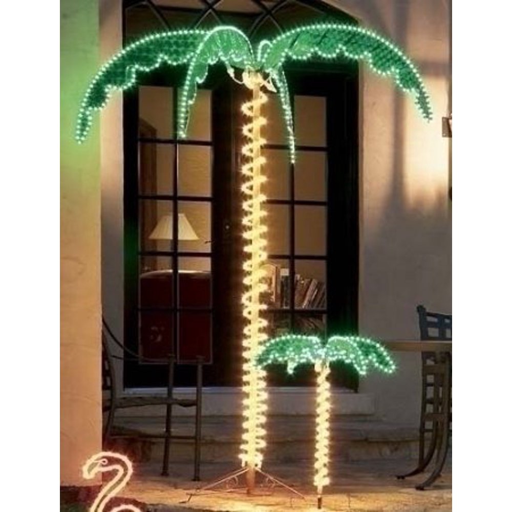 Eez Rv Products Outdoor Lighted Palm Tree 7' Holographic Rope Light