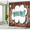 thumbnail image 5 of Ambesonne Brick Wall Shower Curtain, Words Cracked Brick Wall, 69"Wx84"L, Multicolor, 5 of 5
