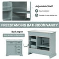 thumbnail image 5 of 36" Bathroom Vanity with Ceramic Sink, Modern Bathroom Storage Cabinet with 4 Drawers and 1 Soft Closing Door, Freestanding Bathroom Vanities, Solid Wood Frame, Grey, 5 of 7