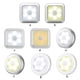 thumbnail image 4 of Inteprter Luz nocturna Sensor de movimiento 6 LED Luz Lámpara de noche de inducción humana para hotel en casa Iluminación y accesorios Pipa cálida concha plateada cuadrada, 4 of 6