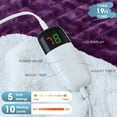 thumbnail image 2 of PMONPA Electric Heated Blanket, Flannel & Sherpa Heating Blanket for Adult, Fast-Heating with 10 Heat Levels 5 Time Settings (51"x61", Purple), 2 of 6