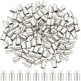 thumbnail image 1 of 100pcs Barrel End Caps 100pcs Stainless Steel Cord Ends 4mm Inner Diameter Smooth End Caps Terminators Cord Finding for Jewelry Making Kit Stainless Steel Color, 1 of 9