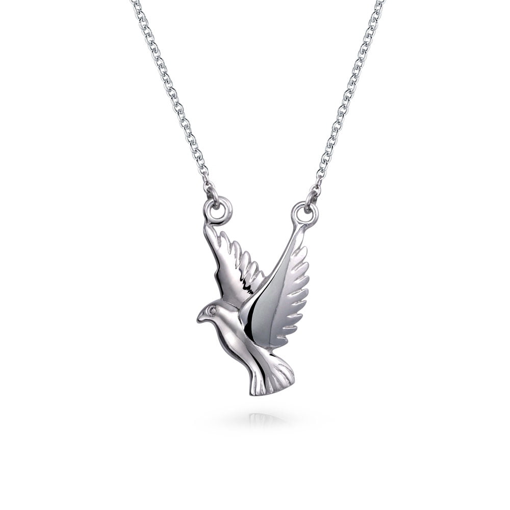 Bling Jewelry - Faith Bird Station Peace Dove Pendant Necklace for