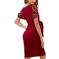 thumbnail image 6 of GXFC Women Maternity Summer Dress Casual Short Sleeve Wrap Midi Dress Casual Bodycon Dress for Pregnancy, 6 of 7