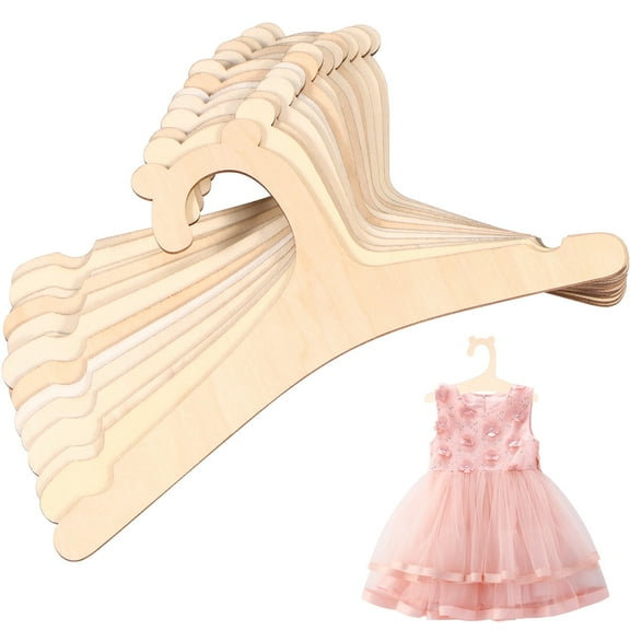 FUYGRCJ 20PCS Kids Wooden Hangers,9'' Kids Baby Toddler Children Wooden Hangers for Clothes & Pants,Baby Children Wooden Hangers