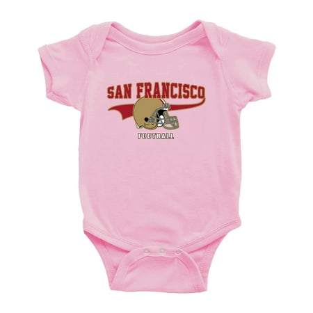 

Cute San Francisco One-piece Outfits Football Jersey Baby Clothes (Pink 3-6 Monthes)