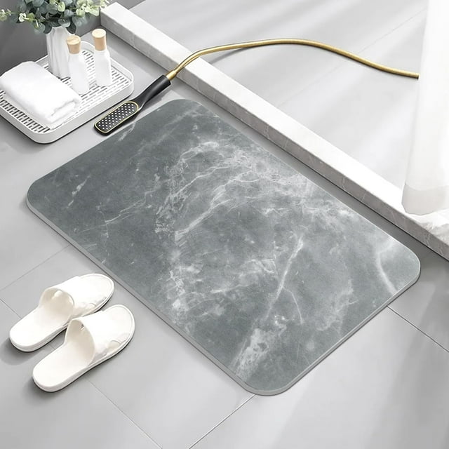 Stone Bath Mat, Super Absorbent Diatomaceous Earth Bath Mat, Non-Slip Stone Bath Mats for Bathroom, Fast-Drying Bath Stone Mat, Easy to Clean Stone Shower Mat, 23.62x15.47