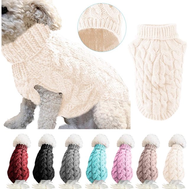 JHIJHOO Fashionable Striped Dog Sweater, Warm Coat, Knitting Wool, Winter Sweater For Small, Medium And Large Dogs
