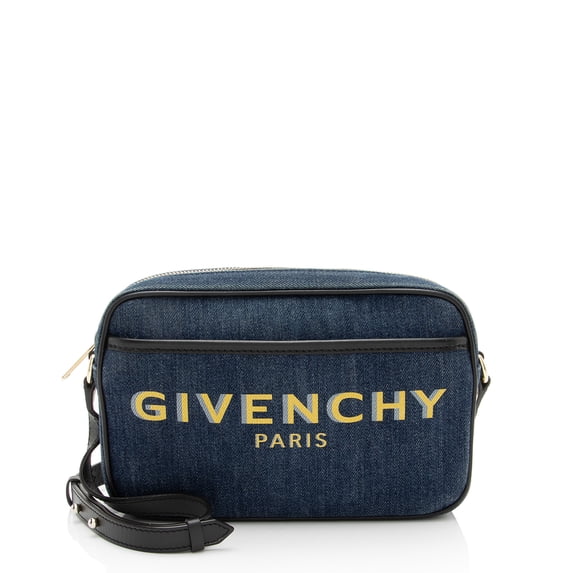 Pre-Owned Givenchy Denim Shadow Logo Bond Camera Bag