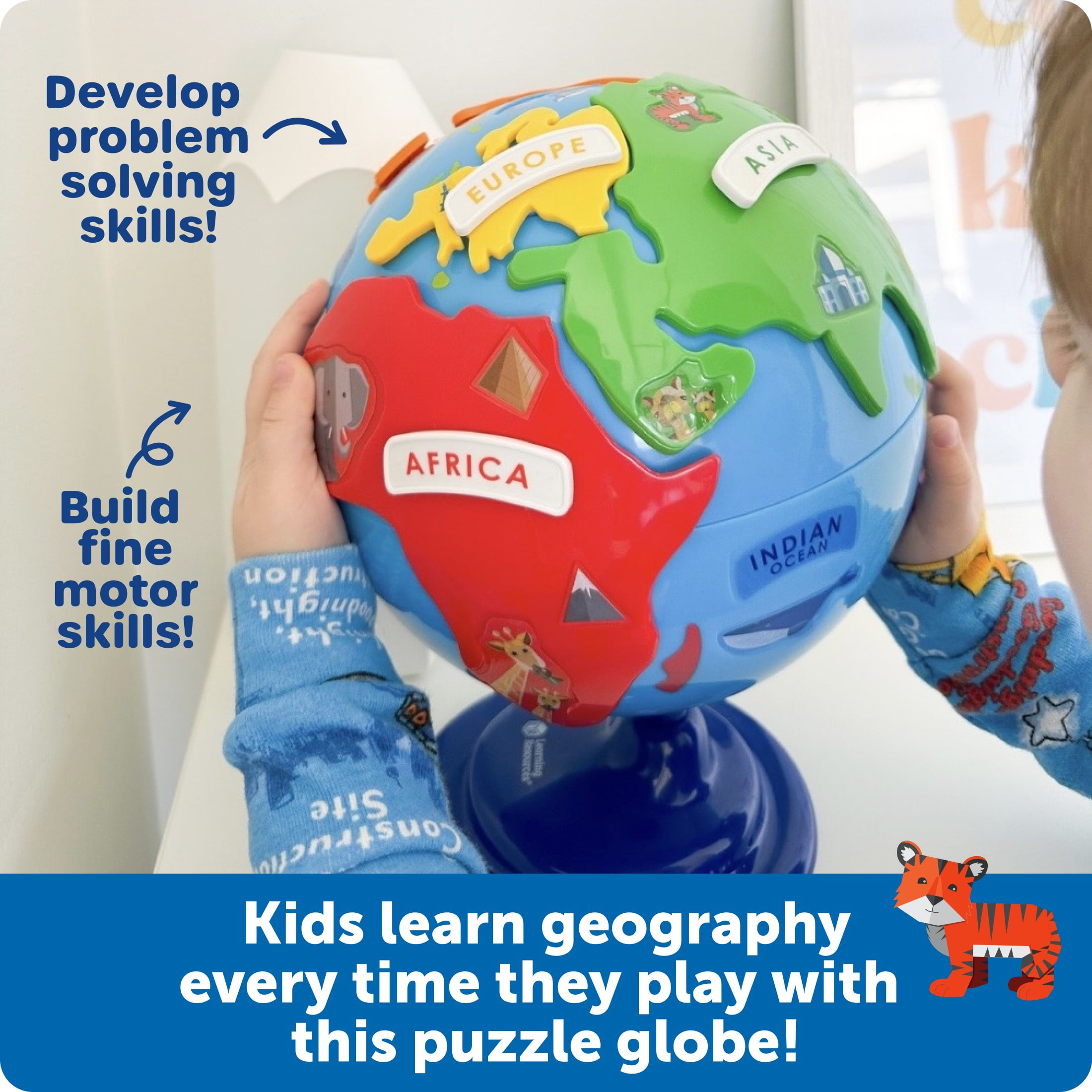 Learning Resources Puzzle Globe 3D Puzzles, Earth Montessori Toys