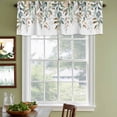 thumbnail image 3 of Green Brown Botanical Curtain Valances for Windows, Kitchen Valance Window Treatments Panel 2 Pack, Farmhouse Eucalyptus Leaves Rod Pocket Short Curtains for Bathroom Bedroom 42 x 18 Inch, 3 of 8