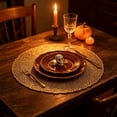thumbnail image 5 of SLYNSHome Halloween Table Decor Round Lace Placemats,Gold PVC Hollow Out Heat Resistant Non-Slip Table Mats, Waterproof Oil Proof Washable Dining Party Supplies, 5 of 6