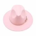 thumbnail image 3 of Sombreros Fedora para mujer con hebilla de cinturón, sombrero de Panamá suave y cómodo de moda, , cálido, flexible, para otoño e invierno, 59-61cm Salvador Sombrero de fieltro, 3 of 10