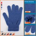 thumbnail image 2 of Guantes de punto para hombre de primavera y otoño, cálidos guantes de lana de hilo acrílico grande, hilo reciclado, Dew 235 finger, 2 of 5