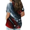 thumbnail image 3 of XADYUY Plus Size 4th Of July Tshirts for Women Stars Stripes Graphic Patriotic T-Shirt Cute Crewneck Short Sleeve Shirt Curvy Women Independent Day Blouses,2XL Wine, 3 of 5