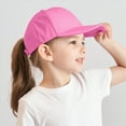 thumbnail image 2 of KPOPLK Girls Criss Cross Ponytail Hat Mesh Baseball Cap Kids Quick Dry Ponycap Hats Outdoor Summer Sports Hat(2-8 Years,Hot Pink), 2 of 6