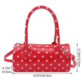 thumbnail image 4 of Hsqqdc Polka Dot Cylindrical Handbag Retro PU Leather Crossbody Shoulder Bag for Daily Work and Travel, 4 of 7