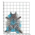 thumbnail image 2 of Honourable cowhide rugs for sale ZEBRA BLACK DISTRESSED ACQUA BLUE rug, 2 of 2