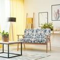 thumbnail image 3 of Gymax Modern Fabric Loveseat Sofa Couch Upholstered 2-Seat Wood Armchair Blue Floral, 3 of 10