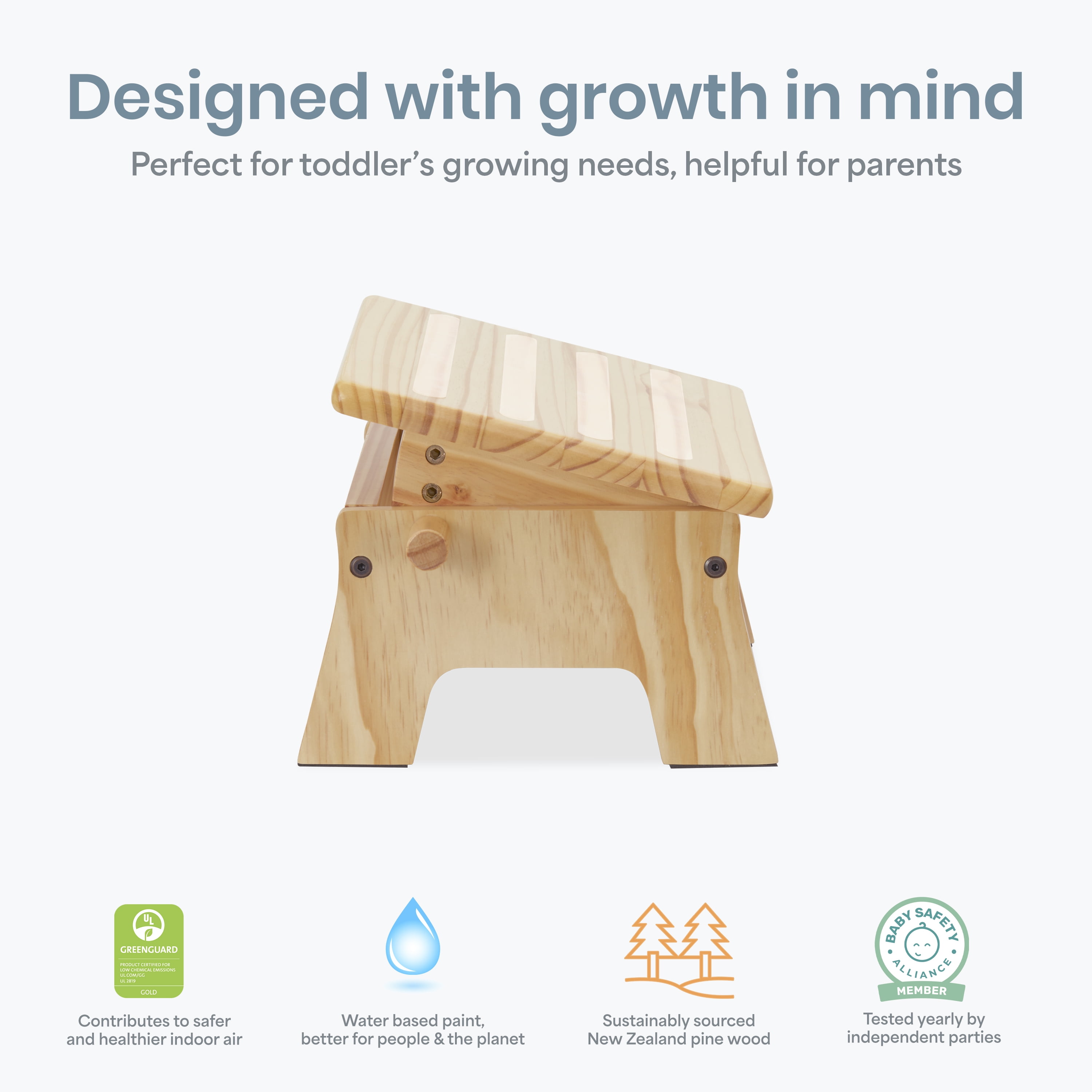 Dream On Me Ease-Up Adjustable Nursing Footrest In Natural