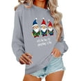 thumbnail image 2 of Christmas Sweatshirt For Women Vintage Xmas Holiday Shirts Long Sleeve Snowman Fleece Sweatshirt Crew Neck Tops Gray S, 2 of 6