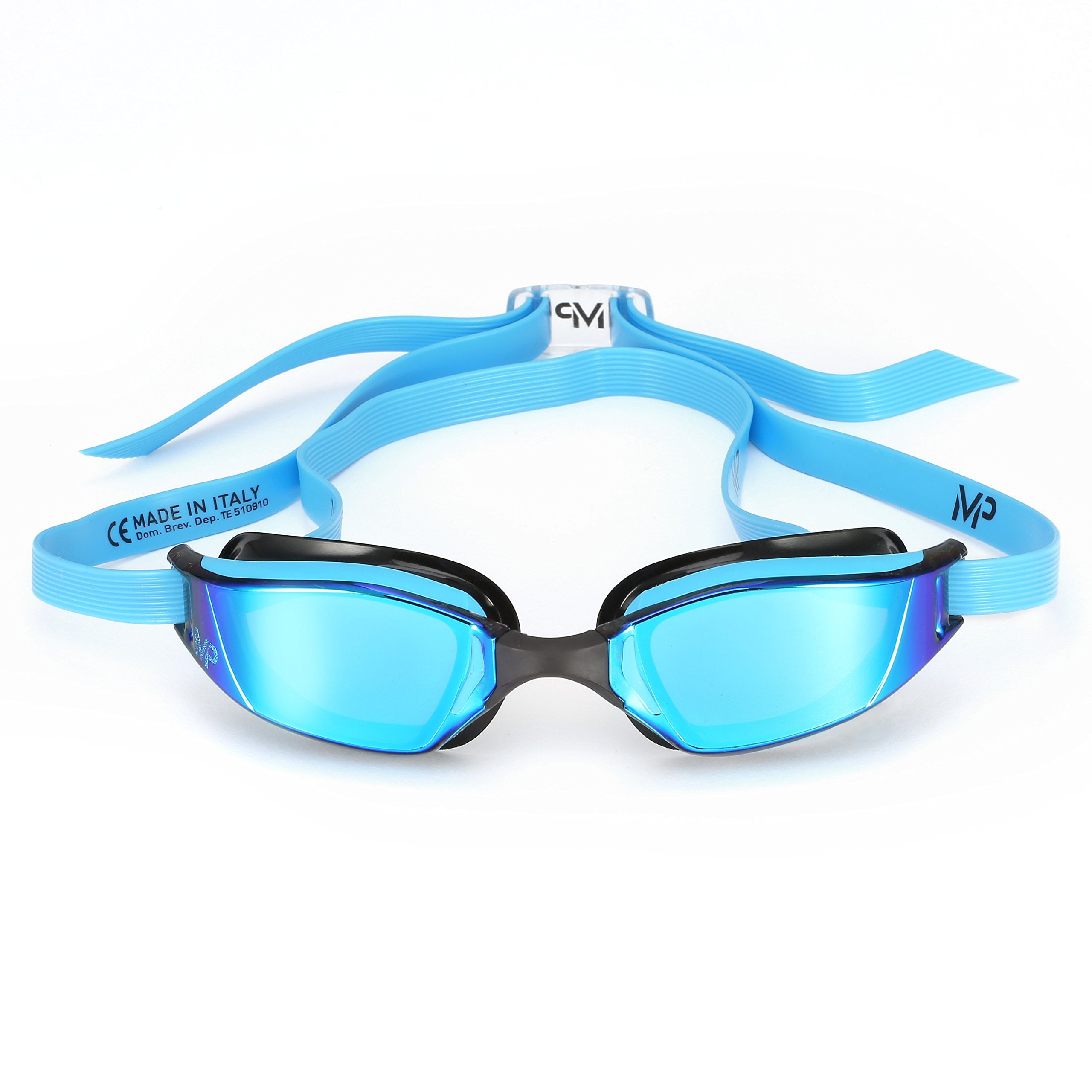 Aqua Sphere MP Xceed Swimming Goggles Titanium Mirror Red Lens Blue/white Frame for sale online 