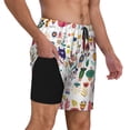 thumbnail image 3 of Picia Alpaca Flower pattern Mens Swim Trunks with Compression Liner Stretch Beach Shorts Quick Dry with Zipper Pockets No-Chafing Board Shorts-XX-Large, 3 of 9