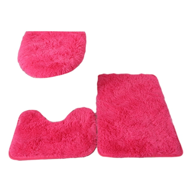kurtrusly 1/2/3/5 3pcs Exquisite Crafted Mat Set Bathroom Décor With Elegant Bath Carpets Rose Red 1 Pc