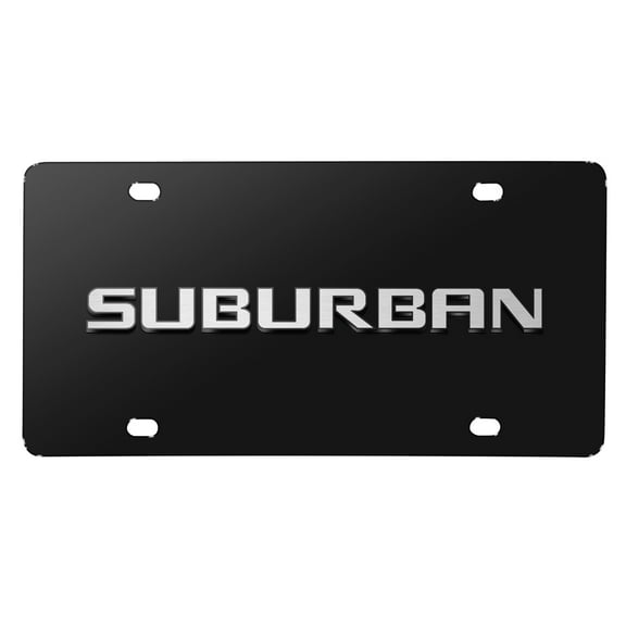 Chevrolet Suburban 3D Nameplate Black Stainless Steel License Plate