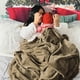 thumbnail image 5 of Manta de cama, forro polar, tamaño queen, franela, color camel, 230 x 230 cm, 5 of 7
