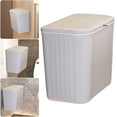 thumbnail image 1 of Cubo Basura Gran Capacidad Montado en La Pared para Baño (gris 8L), 1 of 9