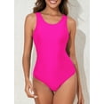 thumbnail image 6 of Eytino One Piece Swimsuits for Women One Piece Swimsuit for Women Crisscross Back Slimming Bathing Suit Modest Athletic Swimming Suit Sports Training Swim Suit Full Coverage Womens Swimwear Pink XL, 6 of 9