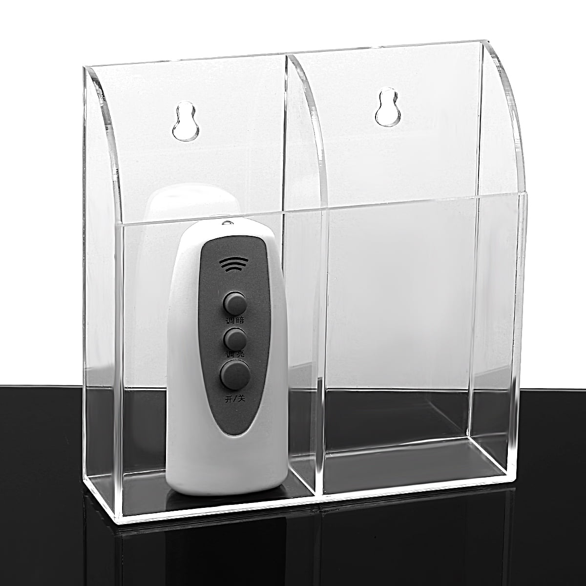 LANTWOO Acrylic TV Remote Holder Wall Mount Storage Box Media Organizer Rack (2 Cases)