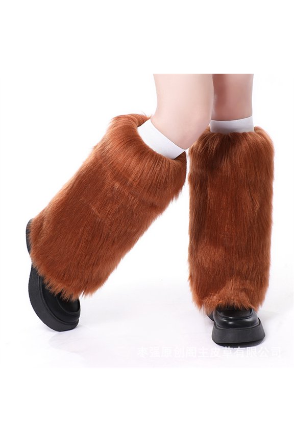 1 Pair Faux Fur Cuffs Furry Long Leg Warmer Wrist Cuff Warmer Boot Cuff