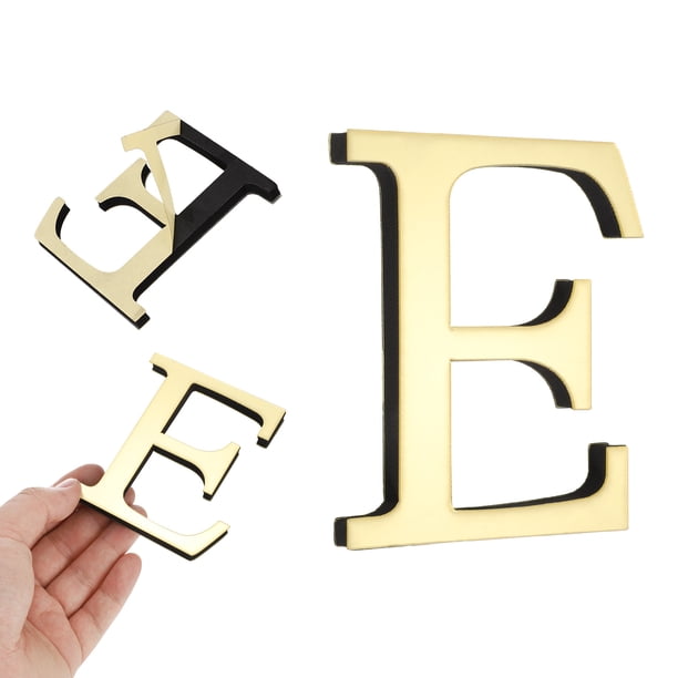 Uxcell 3D Letras de Espejo para Pared Stickers 4" Acrílico Autoadhesivo Número de Casa para Decoración de Sala de Estar y Dormitorio Letra E