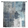 thumbnail image 2 of Navy Blue Grey Semi Sheer Curtains Drapes for Living Room,Bedroom,French Doors Window 108 Inches Long,Modern Oil Painted Abstract Art Aesthetics Rod Pocket Chiffon Curtain Drapery Voile Drape Panel, 2 of 6