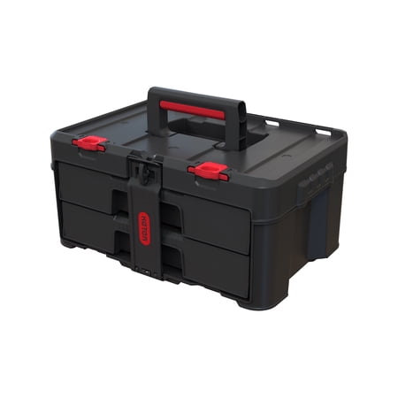 Keter Stack-n-Roll Two Drawer Tool Box for Small Parts and Power Tool Accessories