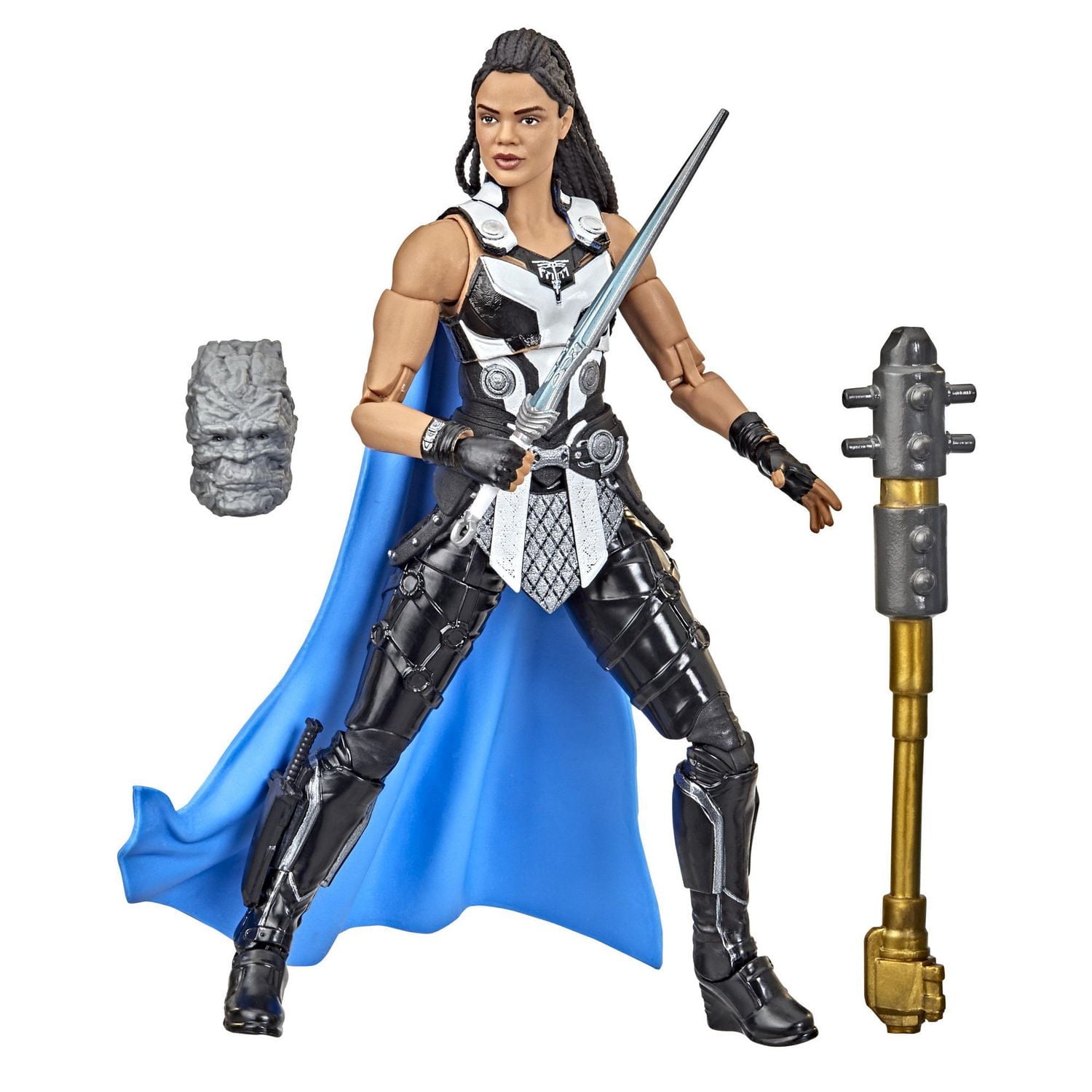 Marvel Legends Series Thor: Love and Thunder, figurine de collection King Valkyrie de 15 cm avec 1 accessoire et 2 pièces Build-a-Figure